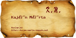 Kaján Márta névjegykártya