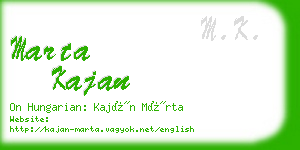 marta kajan business card